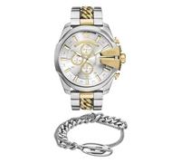 Diesel Herren Multicolor Uhr und Oval D Logo Armband aus silberfarbenem Edelstahl, Set