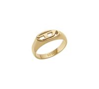 Diesel Herren Oval D Logo Ring aus goldfarbenem Edelstahl, DX15887107