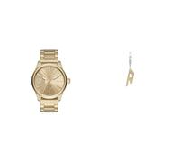 Diesel Herren Rasp Goldfarbene Edelstahl Uhr und Ohrringe, Set