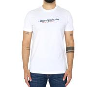 Weisses T-Shirt mit Denim-Logo von Diesel Industry L