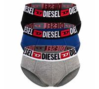 DIESEL Herren Slips, 3er Pack - UMBR-ANDRETHREEPACK, Briefs, Cotton Stretch, einfarbig Schwarz/Grau/Blau M
