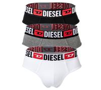 DIESEL Herren Slips, 3er Pack - UMBR-ANDRETHREEPACK, Briefs, Cotton Stretch, einfarbig Schwarz/Grau/Weiß M
