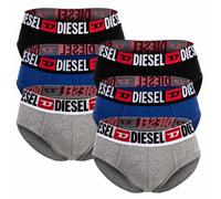 DIESEL Herren Slips, 6er Pack - UMBR-ANDRETHREEPACK, Briefs, Cotton Stretch, einfarbig Schwarz/Grau/Blau M