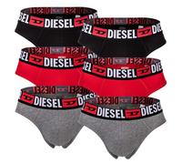 DIESEL Herren Slips, 6er Pack - UMBR-ANDRETHREEPACK, Briefs, Cotton Stretch, einfarbig Schwarz/Grau/Rot S