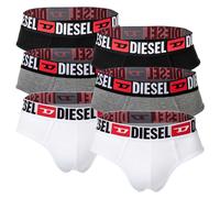 DIESEL Herren Slips, 6er Pack - UMBR-ANDRETHREEPACK, Briefs, Cotton Stretch, einfarbig Schwarz/Grau/Weiß L