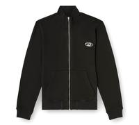 DIESEL Herren Sweatjacke mit Stehkragen - S-GINN-ZIP-IOD, Känguru-Tasche, Fleece, uni M Schwarz