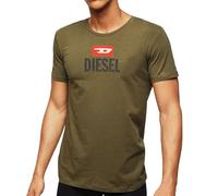 Diesel Herren 'T-Diego New D Logo Maglietta' T-Shirt Rundhals Kurzarm Khaki (S)