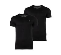 DIESEL Herren T-Shirt 2er Pack - UMTEE-MICHAEL-TUBE, V-Ausschnitt, kurzarm, Logo Schwarz 2XL