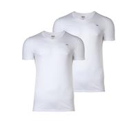 DIESEL Herren T-Shirt 2er Pack - UMTEE-MICHAEL-TUBE, V-Ausschnitt, kurzarm, Logo Weiß 2XL