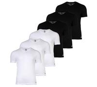DIESEL Herren T-Shirt, 6er Pack - MICHAEL, Unterhemd, V-Neck, kurzarm, Baumwolle Schwarz/Weiß / L L Weiß