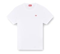 DIESEL Herren T-Shirt - T-MIEGOR, Kurzarm, Rundhals, Baumwolle, Logo, einfarbig Weiß S
