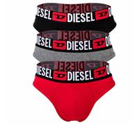 DIESEL Herren Tangas, 3er Pack - RICK-D-CORE, Tanga-Slip, Cotton Stretch, Logo Schwarz/Grau/Rot / M M Schwarz