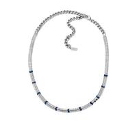 Diesel Herren D Logo Silberfarbene Edelstahl-Halskette, DX1576931