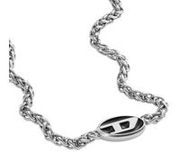 Kette mit Anhänger DIESEL "Schmuck Edelstahl Halsschmuck Königskette STEEL BLACK ENAMEL" Halsketten Gr. Edelstahl, schwarz (edelstahlfarben, schwarz) Damen Ketten mit Anhänger zu Hoodie, Shirt, Jeans, Sneaker, Underwear, Parfüm - Geschenk (28043916-0)
