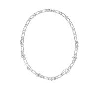 Diesel Oval D Logo Herren Silber-Ton Messing Halskette, DX1600040