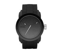 Diesel Herrenuhr Double Down S44, Dreizeigeruhrwerk, 44 mm Gehäuse aus schwarzem Polycarbonat mit Silikonarmband, DZ1437