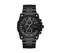 Diesel Herrenuhr Master Chief Chrono, Dreizeigeruhrwerk, 49mm schwarzes Edelstahlgehäuse mit Edelstahlarmband, DZ4180