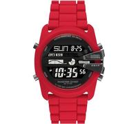 Diesel Herrenuhr Master Chief, LCD Uhrwerk, 44MM Rotes Silikongehäuse mit Silikonarmband, DZ2159