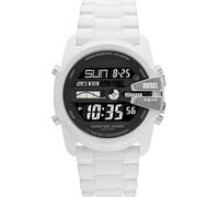 Diesel Herrenuhr Master Chief, LCD Uhrwerk, 44MM Weißes Silikongehäuse mit Silikonarmband, DZ2157