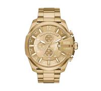 Diesel Herrenuhr Mega Chief, QuarzChronographenwerk, 51 mm goldenes Edelstahlgehäuse mit Edelstahlarmband, DZ4360