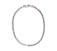Kette ohne Anhänger DIESEL "Schmuck Geschenk Edelstahl Halsschmuck Halskette Diesel Font", edelstahlfarben, rot, Halsketten, Damen, Edelstahl, L: 50 B: 8mm, glänzend, Emaille, B:8mm (51424604-0) edels