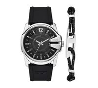 Quarzuhr DIESEL "MASTER CHIEF", schwarz, Armbanduhren, Damen, Quarzuhr, Armbanduhr, Herrenuhr, Silikonarmband, Ideal auch als Geschenk, analog (55838412-0) schwarz