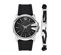 Quarzuhr DIESEL "MASTER CHIEF", schwarz, Armbanduhren, Damen, Quarzuhr, Armbanduhr, Herrenuhr, Silikonarmband, Ideal auch als Geschenk, analog (55838412-0) schwarz