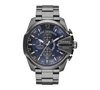 Diesel mega chief quarz grauem herren uhr mit blauemzifferblatt und edelstahl armband one_size Grau