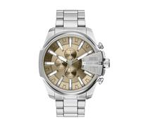 Diesel Mega Chief Slim Herren 48MM Silberfarbene Edelstahl Uhr, DZ4702