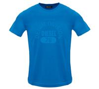 Diesel - Monotones T-shirt „property Of Denim Division" Mit Logo In Saphirblau XL
