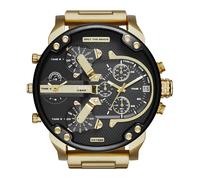 Diesel mr. daddy 2.0 quarz goldfarbenem herren uhr mit schwarzem zifferblatt und edelstahl armband one_size Gold