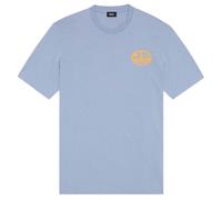 Diesel Oval DS Logo Stonewash Blaues T-Shirt 2XS