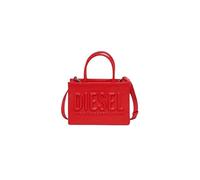 Diesel Rote Handtasche für Damen mit geprägtem UNI Logo, rot, Borsa mini a mano 12x17,5x6 cm primavera estate