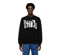 Diesel - Schwarzes Sweatshirt Mit Verzerrtem Logo M