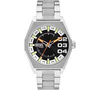 Diesel Scraper Uhr für Herren, Quarz-Dreizeiger-Datumswerk mit Edelstahl- oder Lederarmband