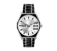 Diesel Scraper Uhr für Herren, Quarz-Dreizeiger-Datumswerk mit Edelstahl- oder Lederarmband