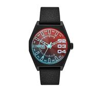 Diesel Scraper Uhr für Herren, Quarz-Dreizeiger-Datumswerk mit Edelstahl- oder Lederarmband