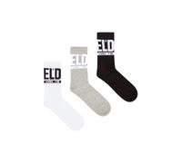 DIESEL Unisex Socken, 3er Pack - SKM-RAY Threepack, Rippbündchen, Logo, uni Schwarz/Grau/Weiß 43-46