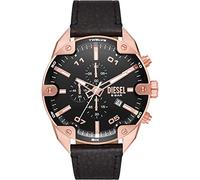 Diesel Spiked Uhr für Männer, Quarz-Chronographenwerk mit Lederarmband