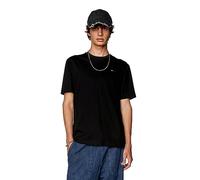 DIESEL Herren T-Shirt - T-JUST-MICRODIV, Kurzarm, Rundhals, Baumwolle, einfarbig Schwarz S