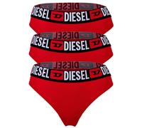 DIESEL Damen String, 3er Pack - UFST-STARS-THREEPACK, Tanga, Slip, Cotton Stretch Rot S