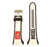 Diesel Uhrband Wechselarmband LB-DZ1922 Ersatzband für DZ-1922 Uhrenarmband Kautschuk 30mm weiß-schwarz-rot