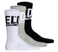 DIESEL Unisex Socken, 3er Pack - SKM-RAY Threepack, Rippbündchen, Logo, uni 43-46 Grau