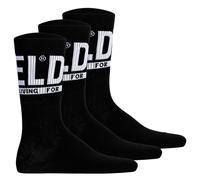 DIESEL Unisex Socken, 3er Pack - SKM-RAY Threepack, Rippbündchen, Logo, uni Schwarz 35-38