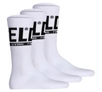 DIESEL Unisex Socken, 3er Pack - SKM-RAY Threepack, Rippbündchen, Logo, uni Weiß 35-38
