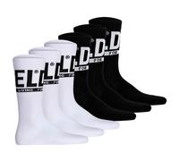 DIESEL Unisex Socken, 6er Pack - SKM-RAY, Rippbündchen, Logo, uni 39-42 Weiß
