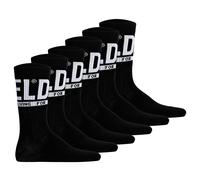 DIESEL Unisex Socken, 6er Pack - SKM-RAY, Rippbündchen, Logo, uni Schwarz 43-46