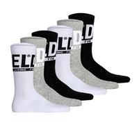 DIESEL Unisex Socken, 6er Pack - SKM-RAY, Rippbündchen, Logo, uni Schwarz/Grau/Weiß 43-46