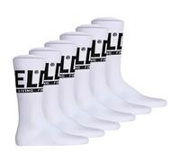 DIESEL Unisex Socken, 6er Pack - SKM-RAY, Rippbündchen, Logo, uni Weiß 43-46