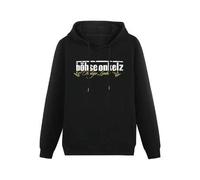 Dieser lässige Hoodie besticht durch einen minimalistischen Print mit den Motiven "Böhse Onkelz" und "Schöne Lieder". Die lockere Passform, der Kordel
